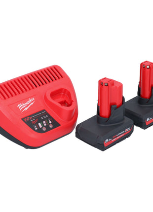 Milwaukee M12 BST 502 Akku Tacker 12 V 6 14 mm 2x Akku 5 0 Ah Ladegeraet 2 - toolbrothers