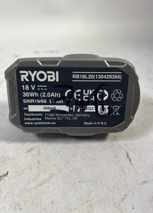 RYOBI RB18L20 Akku 18 V 2 0 Ah 2000 mAh Li Ion 5133002737 Gebraucht 3 - toolbrothers