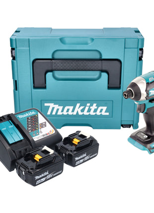 Makita DTD 154 RGJ Akku Schlagschrauber 18 V 175 Nm 1 4 Brushless 2x Akku 6 0 Ah Ladegeraet Makpac 0 - toolbrothers