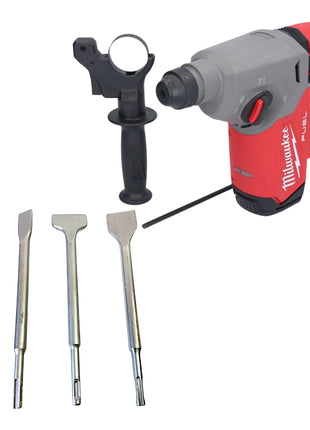 Milwaukee M18 FH 0 Akku Bohrhammer 18 V 2 5 J SDS plus Brushless 4 tlg Meissel Set ohne Akku ohne Ladegeraet 0 - toolbrothers
