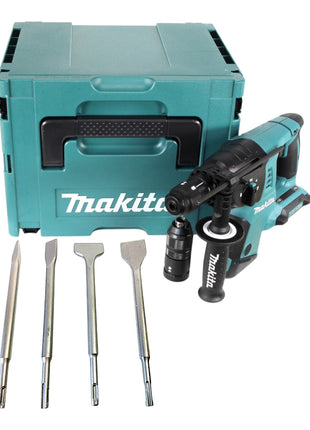 Makita DHR 264 ZJ Akku Bohrhammer 36 V 2x 18 V 3 0 J SDS Plus 4 tlg Meissel Set Makpac ohne Akku ohne Ladegeraet 0 - toolbrothers