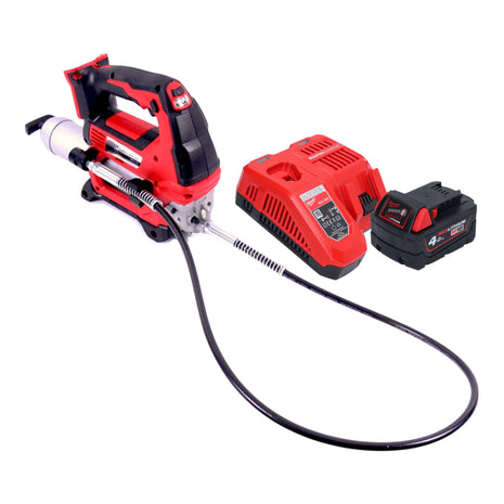 Milwaukee M18 GG 401 Akku Fettpresse 18 V 690 bar 1x Akku 4 0 Ah Ladegeraet 0 - toolbrothers