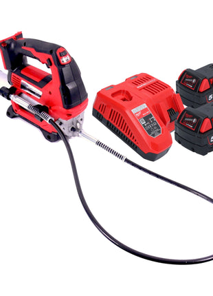 Milwaukee M18 GG 502 Akku Fettpresse 18 V 690 bar 2x Akku 5 0 Ah Ladegeraet 0 - toolbrothers