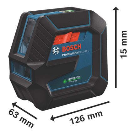 Bosch GLL 2 15 G Professional Linienlaser 15 m IP 64 gruen 0601063W02 Koffer 2 - toolbrothers