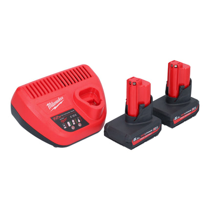 Milwaukee M12 BIW12 502 Akku Schlagschrauber 12 V 138 Nm 1 2 2x Akku 5 0 Ah Ladegeraet 3 - toolbrothers
