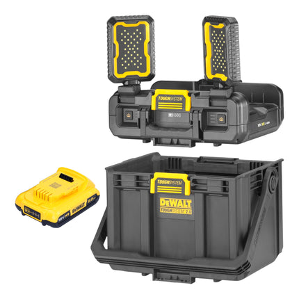 DeWalt DWST08061 1 Werkzeugbox mit integrierten Leuchten 395 x 352 x 255 mm ToughSystem 2 0 1x Akku 2 0 Ah ohne Ladegeraet 0 - toolbrothers
