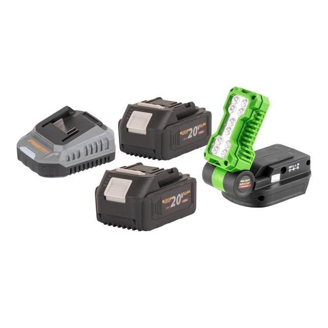 Procraft LL20bb Akku LED Strahler 20 V 500 lm 2x Akku 4 0 Ah Ladegeraet 0 - toolbrothers