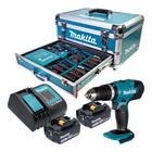Makita DHP 453 SFX9 Akku Schlagbohrschrauber 18 V 42 Nm 2x Akku 3 0 Ah Ladegeraet 96 tlg Zubehoer Set Koffer 0 - toolbrothers
