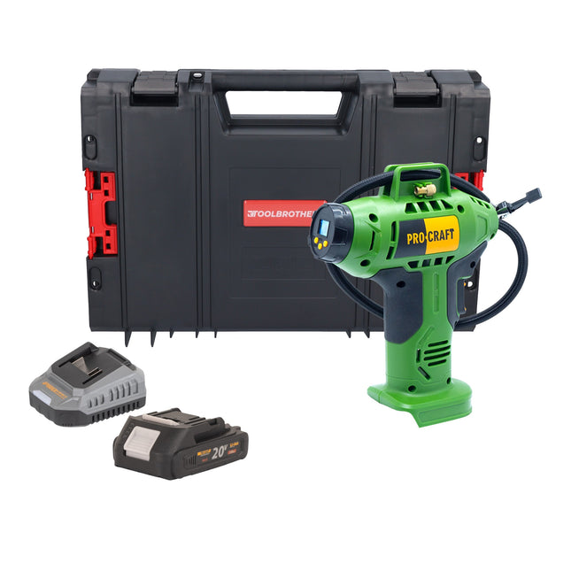 Procraft LK20 Akku Kompressor 20 V 11 bar 1x Akku 2 0 Ah Ladegeraet RHINO Toolcase 0 - toolbrothers