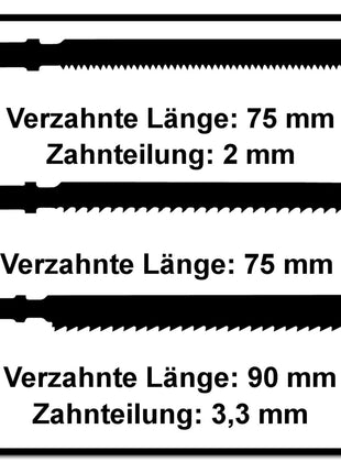 Festool STS-Sort/11 PLASTICS Stichsägeblatt-Set 11 Stk. ( 204336 / 204268 / 204269 ) für sämtliche Kunstoffe / Laminat - Toolbrothers