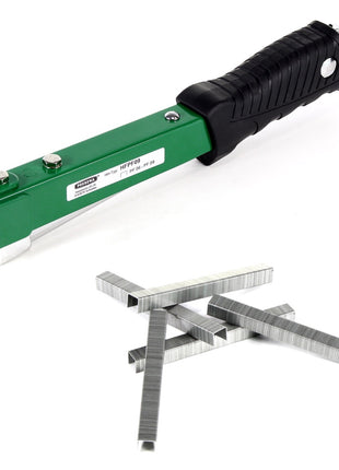 Prebena HFPF09 Hefthammer für Heftklammern Type PF von 6 - 9 mm + Prebena PF09CNK Heftklammern Typ PF 5000 Stück 9 mm verzinkt - Toolbrothers