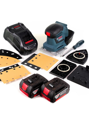 Bosch GSS 18 V-10 Akku Schwingschleifer 18 V Li-Ion Professional + Zubehör + 2 x 3,0 Ah Akku + Ladegerät - Toolbrothers