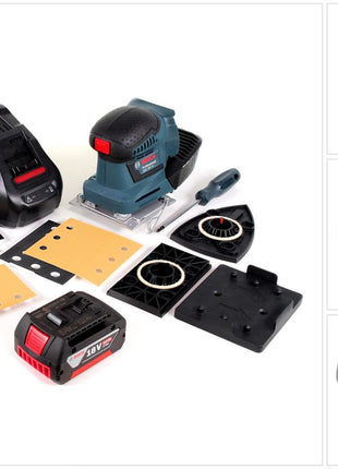 Bosch GSS 18 V-10 Akku Schwingschleifer 18 V Li-Ion Professional + Zubehör + 1 x 5,0 Ah Akku + Ladegerät - Toolbrothers