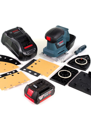 Bosch GSS 18 V-10 Akku Schwingschleifer 18 V Li-Ion Professional + Zubehör + 1 x 5,0 Ah Akku + Ladegerät - Toolbrothers