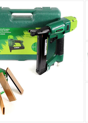 Prebena 2XR-ES40 Klammergerät Druckluft Nagler im Transportkoffer Typ ES + 5200x Prebena ES30CNKHA Heftklammern - Toolbrothers