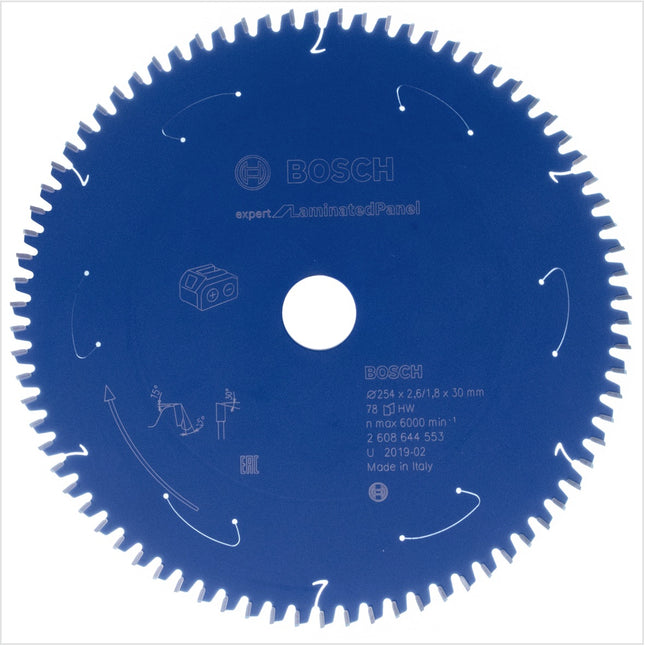 Bosch Kreissägeblatt Expert for Laminated Panel 254 x 1,8 x 30 mm 78 Zähne ( 2608644553 ) - Toolbrothers