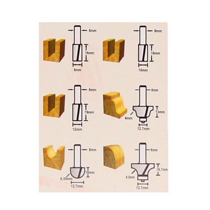 Makita Fräser Set 8 mm 6 Stk. ( D-53540 ) für Holz - Toolbrothers