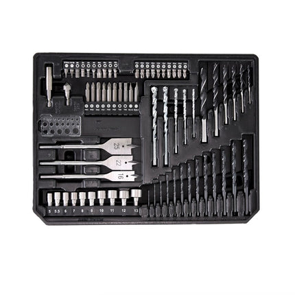 Makita DHP 458 SGX4 Akku Schlagbohrschrauber 18V 91Nm + 1x Akku 6,0Ah + Ladegerät + 70tlg. Bit Bohrer Set + Koffer