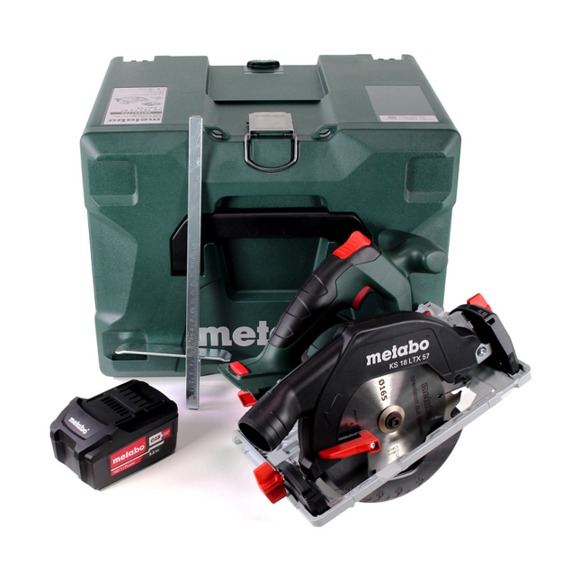 Metabo KS 18 LTX 57 Sierra circular sin cable 18V 165x20mm + 1x batería 5,2Ah + MetaLoc - sin cargador