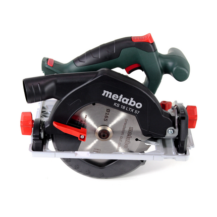 Sierra circular de batería Metabo KS 18 LTX 57 18 V 165 x 20 mm + 2 baterías 5,2 Ah + cargador + Metaloc (601857700)