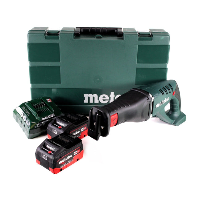 Sierra sable a batería Metabo ASE 18 LTX + 2x baterías 5.5Ah + cargador + estuche (602269660)
