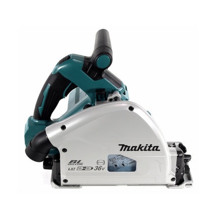 Makita DSP 600 ZJ Scie plongeante sans fil 36V (2x 18V) Brushless + guide parallèle ( 165447-6 ) + Makpac - sans batterie, sans chargeur