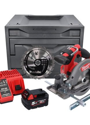 Milwaukee M18 CCS55-501M Akku Handkreissäge 18 V 165 mm + 1x Akku 5,0 Ah + Ladegerät + Sägeblatt + M-Box