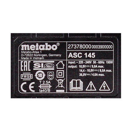 Set básico Metabo LIHD + 3x batería 8,0 Ah + 1x cargador + Metaloc
