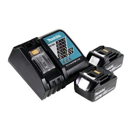 Taladro percutor a batería Makita DHR 242 RFJ 18V 2.0J SDS-plus sin escobillas + 2x batería 3.0Ah + cargador + Makpac
