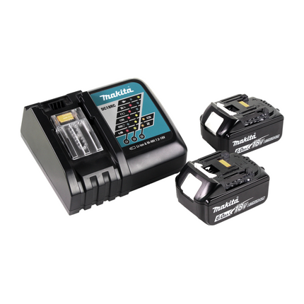Taladro percutor a batería Makita DHR 242 RGJ 18V 2.0J SDS-plus sin escobillas + 2x batería 6.0Ah + cargador + Makpac