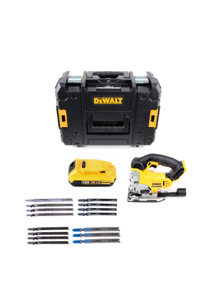 DeWalt DCS 331 N Akku Stichsäge + 1x Akku 2Ah + Bosch-Stichsägeblatt Set + TSTAK - ohne Ladegerät