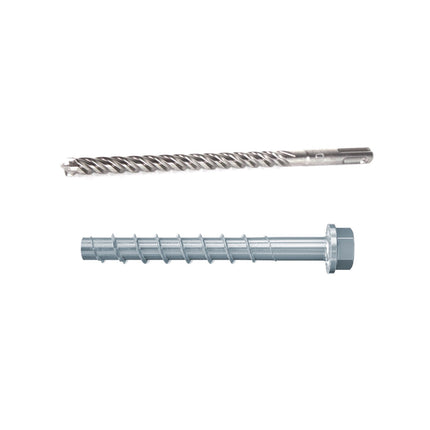 Tornillos para hormigón Fischer ULTRACUT FBS II 10x80mm 25/15/- 200 piezas Cabeza hexagonal SW15 (553687) + Makita NEMESIS 2 SDS-Plus 10x215mm (B-58213)