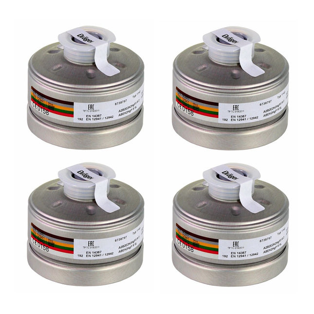 Dräger 4x filtre respiratoire X-plore Rd40 A2B2E2K2 Hg P3 RD (4x 6738797) EN148-1 pour masque complet X-plore 6000