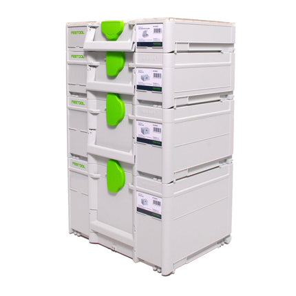 Festool Systainer Set SYS3 M 237 (204843) + SYS3 M 187 (204842) + SYS3 M 137 (204841) + SYS3 ORG M 89 Organizador (204853) conectable
