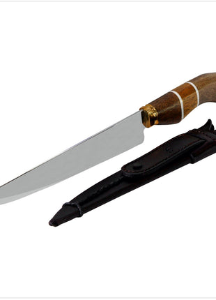Serra Grande "Faca Pra Lida" Coltello da cucina tradizionale brasiliano forgiato a mano CARBON, lama da 20,3 cm + Fodero in vera pelle