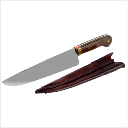 Serra Grande "Picanheira" Coltello da cucina tradizionale brasiliano forgiato a mano, lama da 25,4cm + Fodero in vera pelle