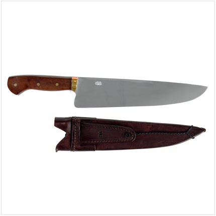 Serra Grande "Picanheira" Coltello da cucina tradizionale brasiliano forgiato a mano, lama da 25,4cm + Fodero in vera pelle
