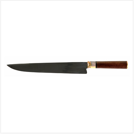 Serra Grande "Cabo Redondo" traditionelles brasilianisches Küchenmesser Kochmesser handgeschmiedet 25,4 cm Klinge mit rundem Griff  + echt Leder Messerscheide