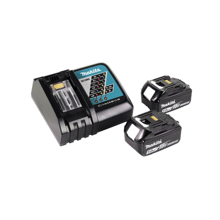 Makita DLM 380 RT2 Akku Rasenmäher 36V ( 2x18V ) 38cm + 2x Akku 5Ah + Ladegerät
