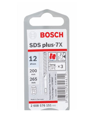 Bosch Punta per foratura 7X SDS-plus 12x200x265mm Carburo ( 2608576151 ) - certificato PGM