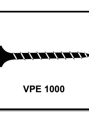 SPAX GIX-B Viti per cartongesso 3,9x45mm, 1000 pz. ( 1891170390456 ) - Filettattura totale, testa a tromba, incavo trasversale H2