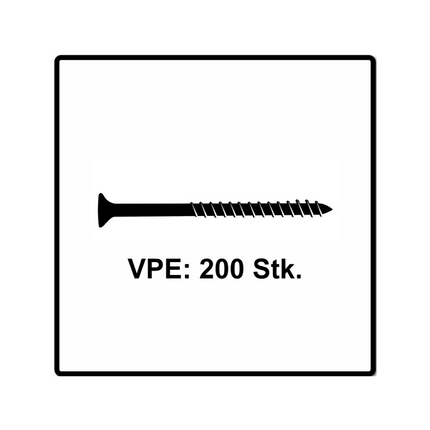 Fischer Power-Fast II FPF II Chipboard Screw 4.5x40mm, Countersunk head, Torx, Partial threaded, Blue zinc plated, 200 pcs. (670268)