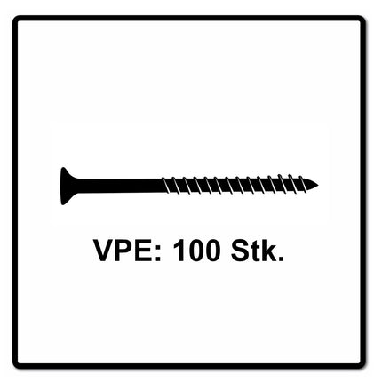 Fischer Power-Fast II FPF II Chipboard Screw 4.5x80mm, Countersunk head, Torx, Partial threaded, Blue zinc plated, 100pcs. (670278)