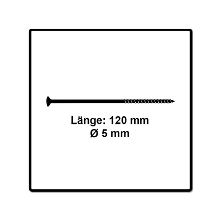 Fischer Power-Fast II FPF II Chipboard screw 5.0x120mm 200 pcs. Countersunk head, Torx drive, partly thread, blue zinc galvanized (670369)