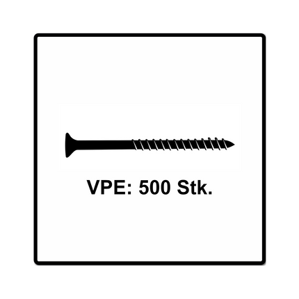 Fischer Power-Fast II FPF II Chipboard screw 5.0x35 mm 500 pcs. Countersunk head with Torx drive, partly thread, galvanised, blue passivated (670371)