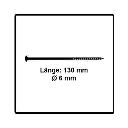 Fischer Power-Fast II FPF II Viti per pannelli 6,0x130 mm - 50 pz. ( 670691 ) Testa svasata con filettatura Torx parziale elettrolitica, blu passivata