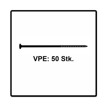 Fischer Power-Fast II FPF II Viti per pannelli 6,0x200 mm - 50 pz. ( 670696 ) Testa svasata con filettatura Torx parziale elettrolitica, blu passivata