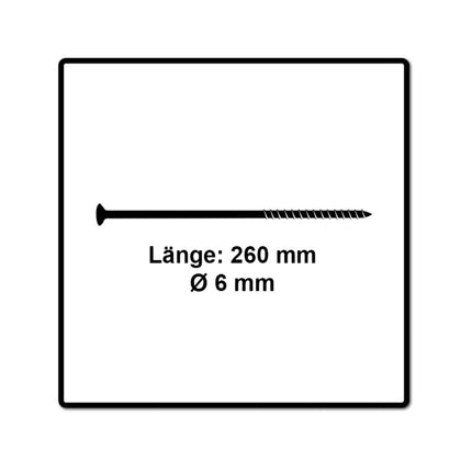 Fischer Power-Fast II FPF II tornillo para aglomerado 6,0x260 mm 50 piezas (670471) cabeza avellanada con rosca parcial Torx, galvanizado, pasivado azul