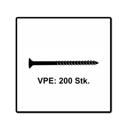 Fischer Power-Fast II FPF II Viti per truciolato 6,0x40 mm - 200 pz. ( 670476 ) Testa svasata con filettatura parziale Torx galvanizzato, passivato blu