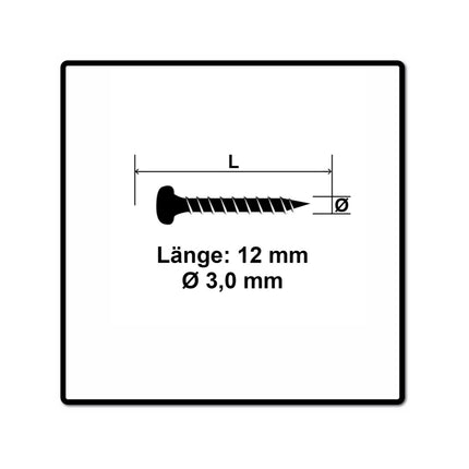 Fischer Power-Fast II FPF II Viti per legno 3,0x12 mm, 200 pz. ( 670056 ) Testa tonda, Torx, filettatura completa, zincate, passivato blu